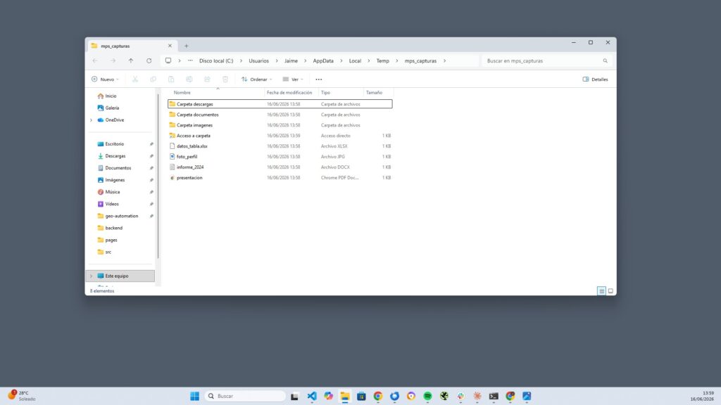 Icono de acceso directo en el Explorador de Windows con la flecha característica visible